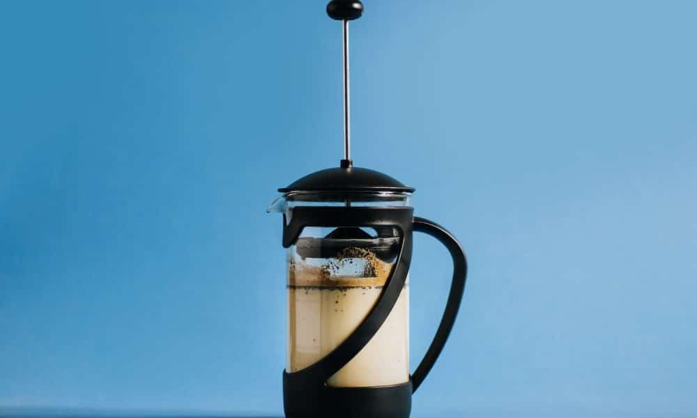 close up photo of black coffee press