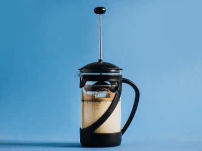 close up photo of black coffee press