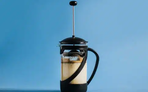 close up photo of black coffee press