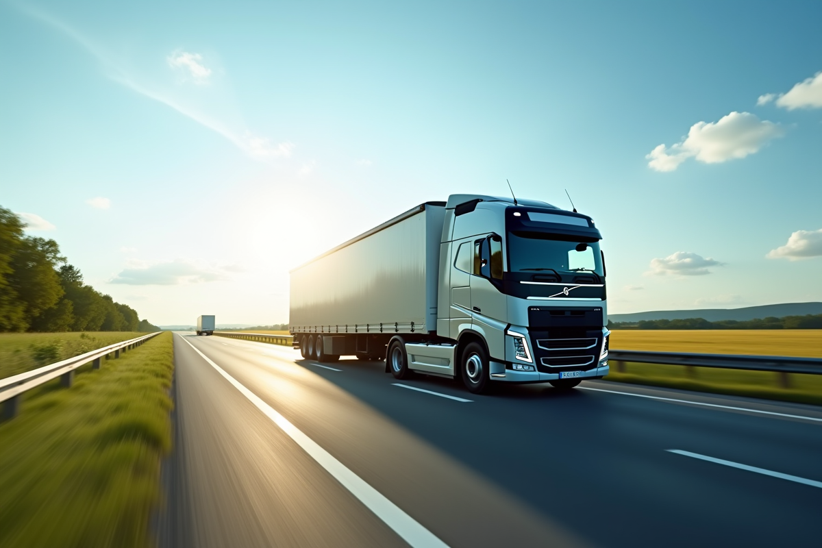 Camion de 44 tonnes roulant sur l
