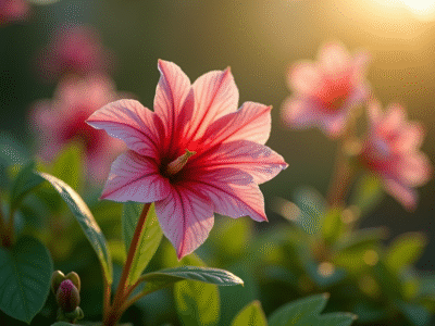 Fleur kalmia en pleine floraison dans un jardin lumineux