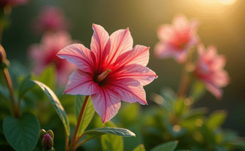 Fleur kalmia en pleine floraison dans un jardin lumineux