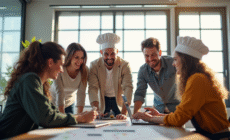 Groupe de jeunes professionnels dans un bureau lumineux
