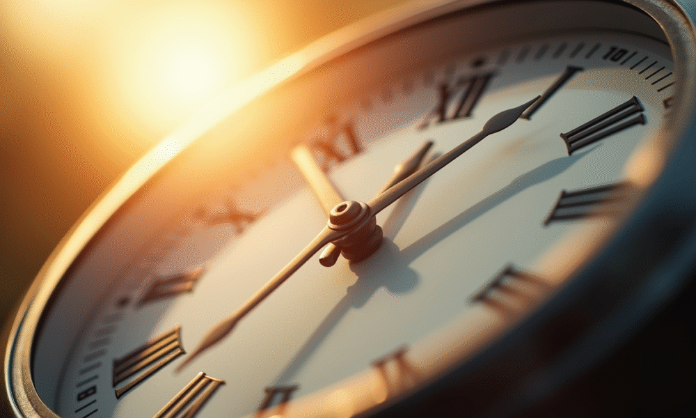 Détail d'une horloge lumineuse en gros plan avec aiguilles marquant minutes et secondes