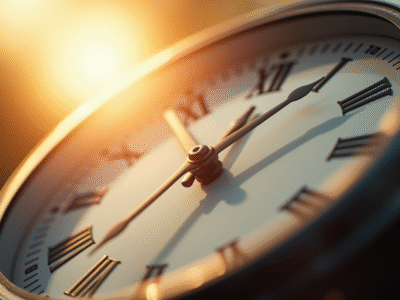 Détail d'une horloge lumineuse en gros plan avec aiguilles marquant minutes et secondes