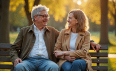 Jumeaux adultes assis sur un banc en plein air