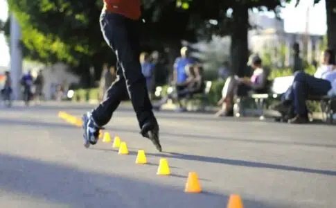 slalom en roller