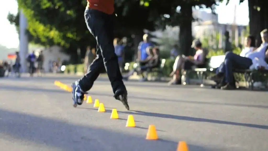 slalom en roller